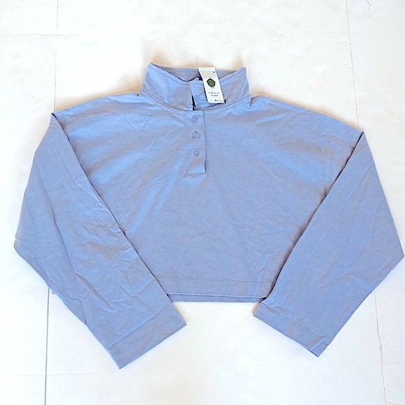 Cotton On Body Tops - NWT Cotton On Body 4 Button Long Sleeve Crop Top In Iced Sky Size